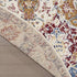 4' X 6' Navy Blue Damask Power Loom Distressed Area Rug